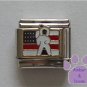 Astronaut Italian Charm on American Flag