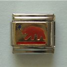Grizzly Bear Italian Charm gold tone background symbol for Texas