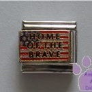 HOME OF THE BRAVE Italian Charm on American Flag