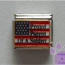 Proud Parent Of A Soldier Italian Charm on American Flag