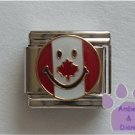 Canadian Smiley Face Flag Italian Charm with a maple leaf nose