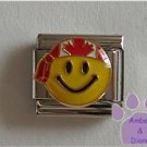 Canadian Smiley Face Italian Charm wearing a flag bandanna