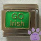 GO Irish Italian Charm on Shamrock Green background