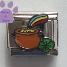 Pot of Gold at the End of the Rainbow Italian Charm Shamrock