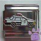 Black and White Police Car Italian Charm - Cop Car