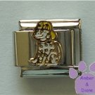 Dalmatian Fire Dog Italian Charm wearing a yellow fire hat