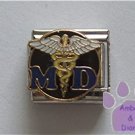 MD Italian Charm with a detailed Caduceus