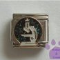 Microscope Italian Charm on black glitter