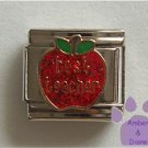 Best teacher on a Large Red Glitter Apple Italian Charm