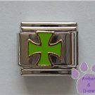 Green Cross Italian Charm Chopper Symbol