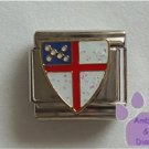 White Glitter Crest Italian Charm red cross Coat of Arms