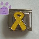 Yellow Ribbon Italian Charm Symbol for Hope