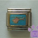 Helicopter Italian Charm on a sky blue background