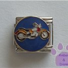 Motorcycle Italian Charm on blue disc