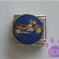 Motorcycle Italian Charm on blue disc