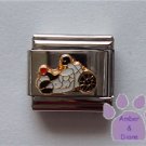 Motorcycle Italian Charm white and black