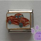 Red Pickup Truck Italian Charm on white