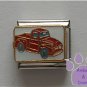 Red Pickup Truck Italian Charm on white