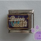 Queen of the House Italian Charm on a blue crown