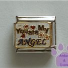 You are My ANGEL Italian Charm with hearts and flowers