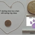 Sterling Silver Box Chain 16 inches long 1mm diameter made Italy