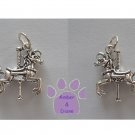 Carousel Horse Galloping Sterling Silver Pendant Charm