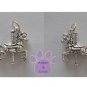 Carousel Horse Galloping Sterling Silver Pendant Charm