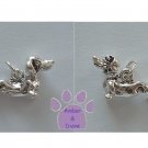 Dachshund Sterling Silver Pendant head turns charm