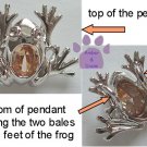 Frog Sterling Silver Pendant with champagne cubic zirconium charm