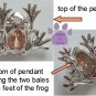 Frog Sterling Silver Pendant with champagne cubic zirconium charm