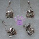 Handbag Sterling Silver Pendant with clear cubic zirconium OPENS purse charm