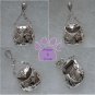 Handbag Sterling Silver Pendant with clear cubic zirconium OPENS purse charm