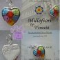 Millefiori Heart Shaped Pendant Murano Glass Hand Made charm set in sterling silver