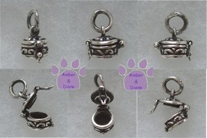 Prayer Box Sterling Silver Pendant Round charm