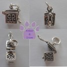 Prayer Box Sterling Silver Pendant top opens with clasp to close charm
