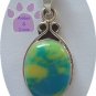 Genuine Oval Gaspeite Sterling Silver Pendant