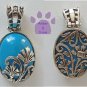 Genuine Turquoise Howlite Sterling Silver Flower Pendant reversible