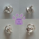 Dolphins Swimming Sterling Silver Slider or Bead two dolphins circling