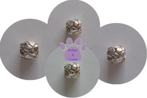 Two-tone Sterling Silver Slider or Bead with polygon shapes
