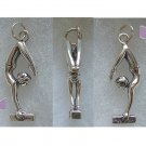 Gymnast Sterling Silver Pendant handstand on balance beam charm
