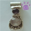 Amethyst and Rose Quartz Sterling Silver Pendant charm