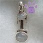 Genuine Rainbow Moonstone Sterling Silver Pendant hinged lower section charm