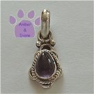 Teardrop Amethyst Sterling Silver Pendant charm