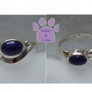 Blue Lapis Sterling Silver Ring with leaf design size 8