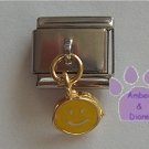 Yellow Smiley Face Dangle Italian Charm Happy Face