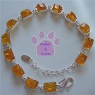 Honey Amber Sterling Silver Bracelet rectangular amber links