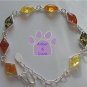 Honey, Cognac, Green and Lemon Amber Sterling Silver Bracelet