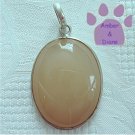 Agate Sterling Silver Pendant Khaki-Colored Oval charm