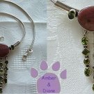 Rhodonite and Peridot Necklace Sterling Silver 17 inch Snake Chain