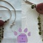 Rhodonite and Peridot Necklace Sterling Silver 17 inch Snake Chain